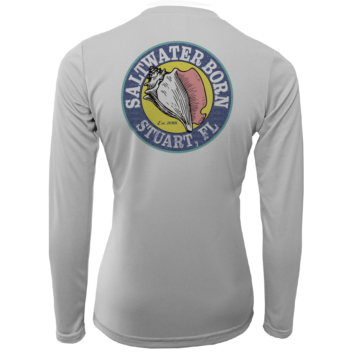 Saltwater Born Lat/Long Stuart Florida Girl Long Sleeve UPF 50+ Dry-Fit Shirt