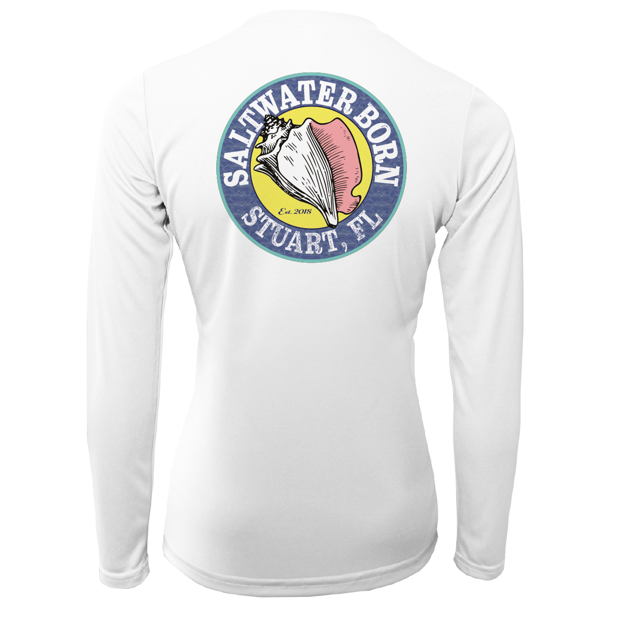 Saltwater Born Lat/Long Stuart Florida Girl Long Sleeve UPF 50+ Dry-Fit Shirt