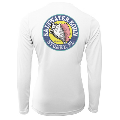 Saltwater Born Lat/Long Stuart Florida Girl Long Sleeve UPF 50+ Dry-Fit Shirt