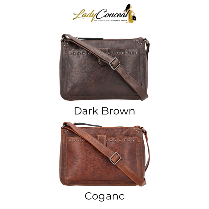 Concealed Carry Leah Buffalo Leather Crossbody w/Wallet by Lady Conceal