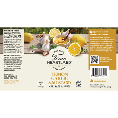 Texan Heartland Lemon, Garlic & Mustard Marinade & Sauce
