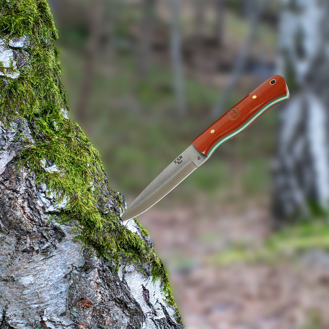 Kam Knife - B40 - Red and Brown Handle - Fixed Blade
