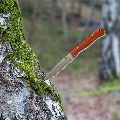 Kam Knife - B40 - Red and Brown Handle - Fixed Blade