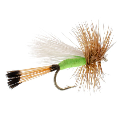 The Fly Fishing Place Lime Trude Classic Hair Wing Dry Fly - 12 Flies Hook Size 16