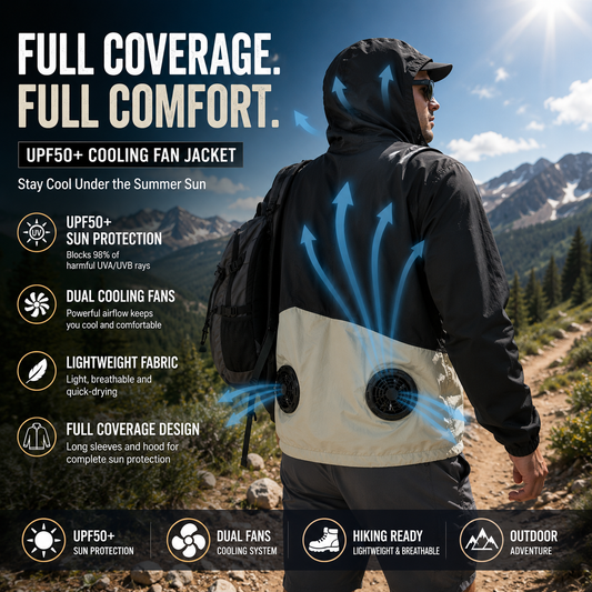 LITEGUEST™ UPF50+ Cooling Fishing Jacket – Built-In Fans for Sun & Heat