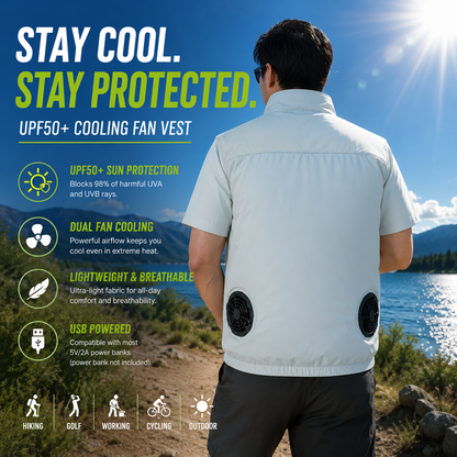 LITEGUEST Cooling Fan Vest Lightweight UPF50 for Outdoor Gear