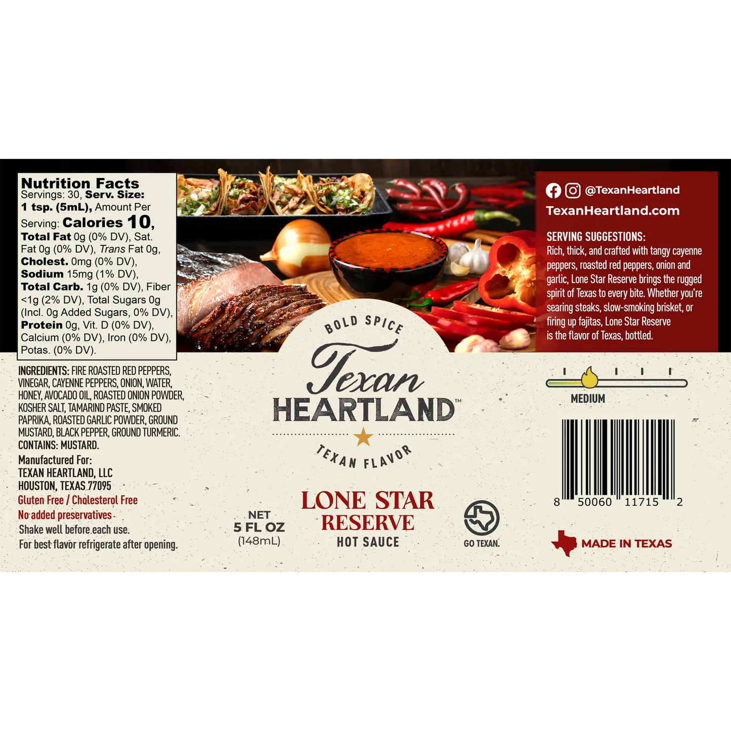 Texan Heartland Lone Star Reserve Hot Sauce