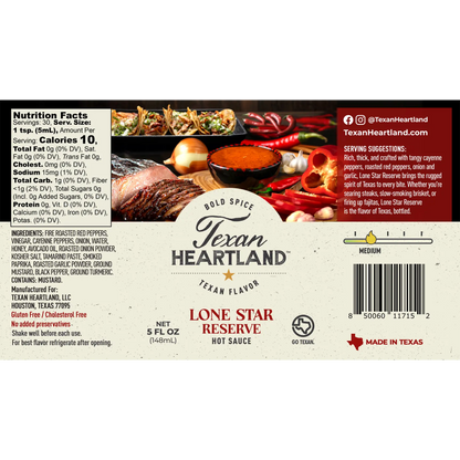 Texan Heartland Lone Star Reserve Hot Sauce
