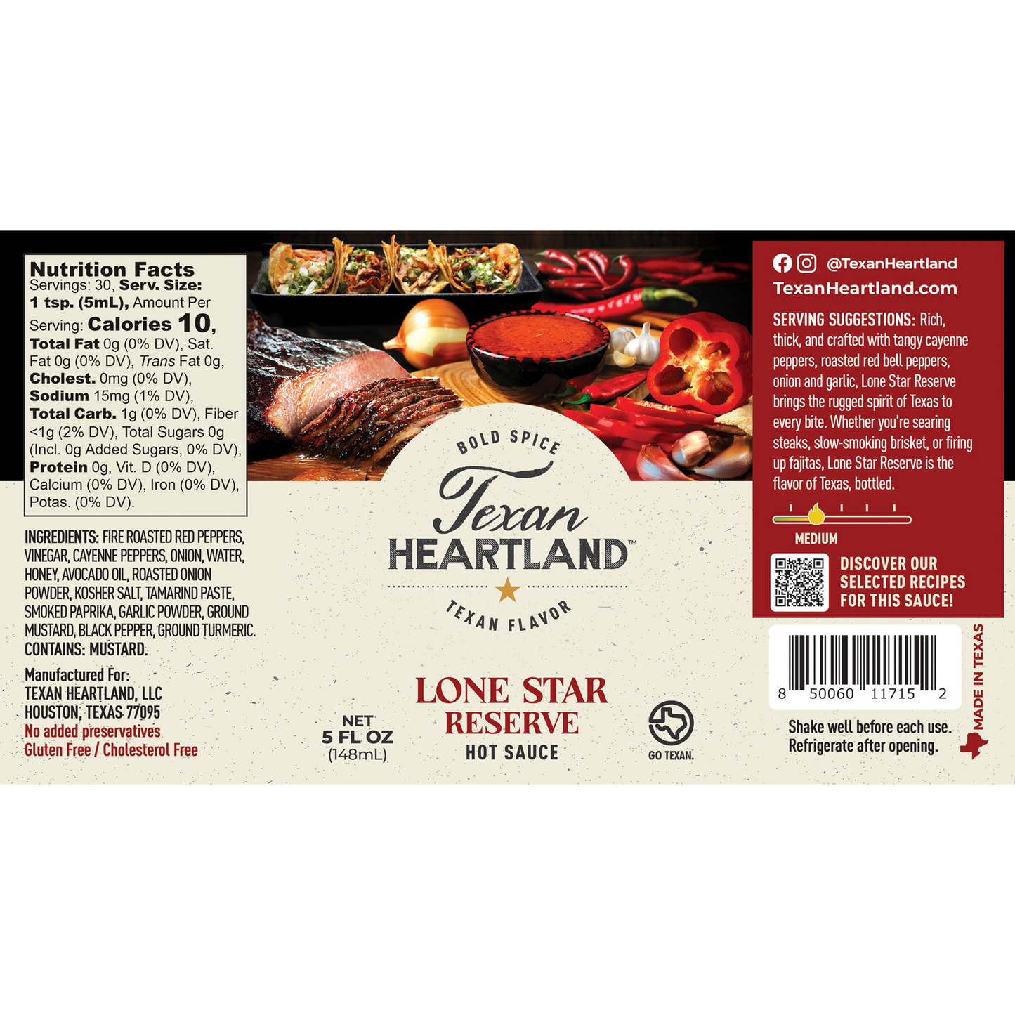 Texan Heartland Lone Star Reserve Hot Sauce