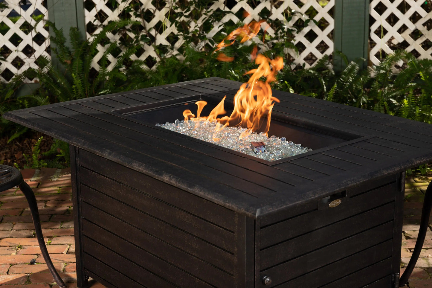 Balkene Home Longmont 48" Rectangular Aluminum Convertible Gas Fire Pit Table