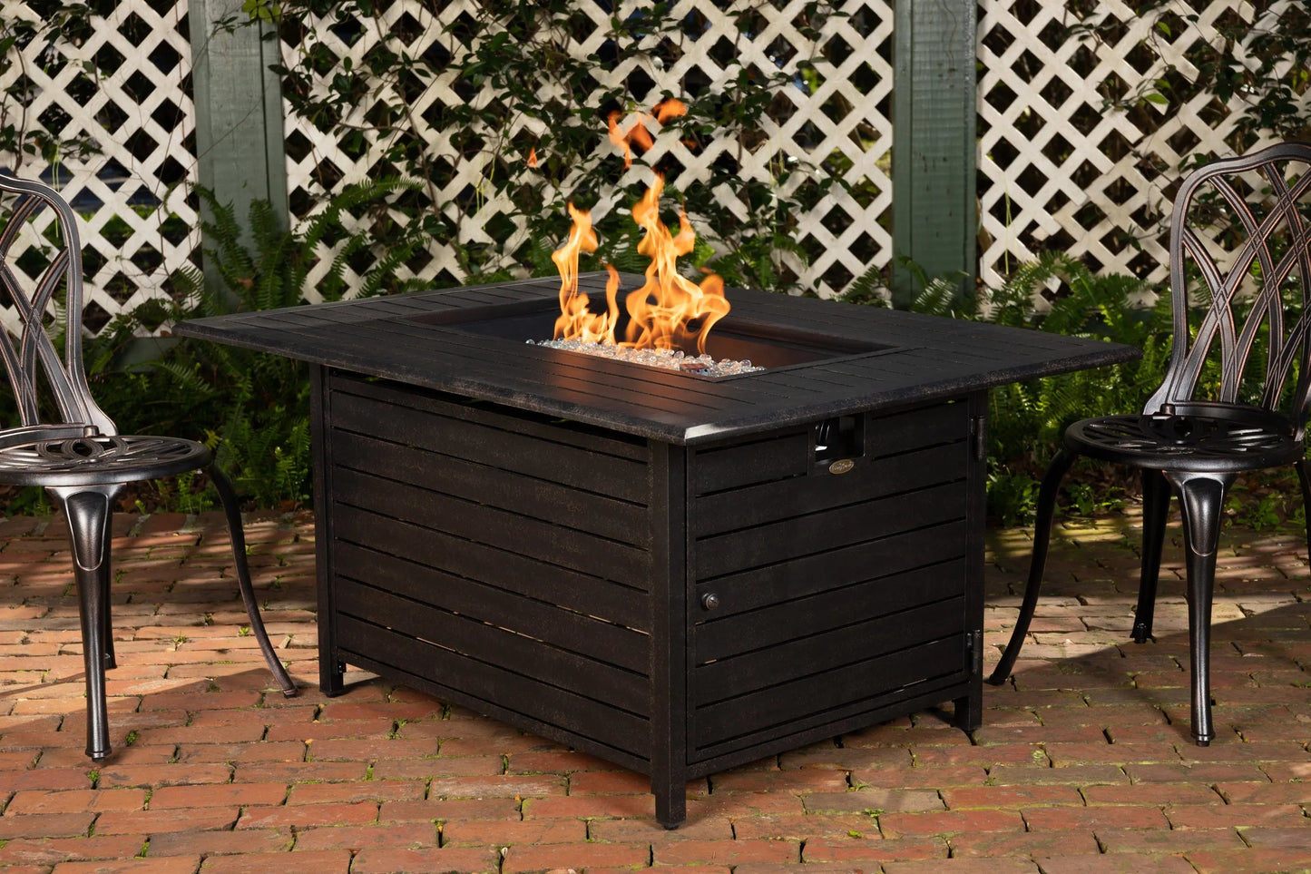 Balkene Home Longmont 48" Rectangular Aluminum Convertible Gas Fire Pit Table