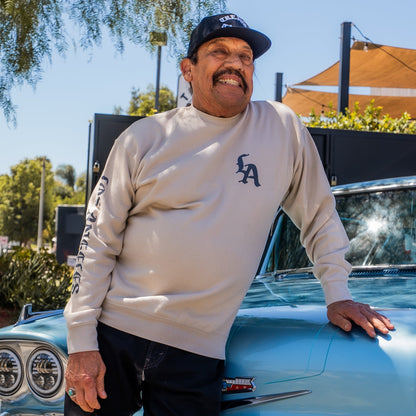 Trejo's Tacos Beige Crewneck Pullover with Machete Logo
