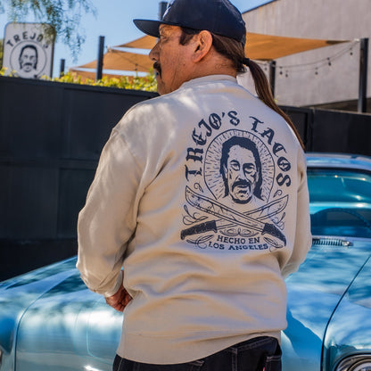 Trejo's Tacos Beige Crewneck Pullover with Machete Logo