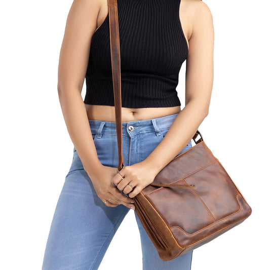 Concealed Carry Lydia Leather Crossbody by Lady Conceal