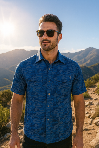 Hook & Tackle Men's Dot Camo UV Vented Fishing Shirt