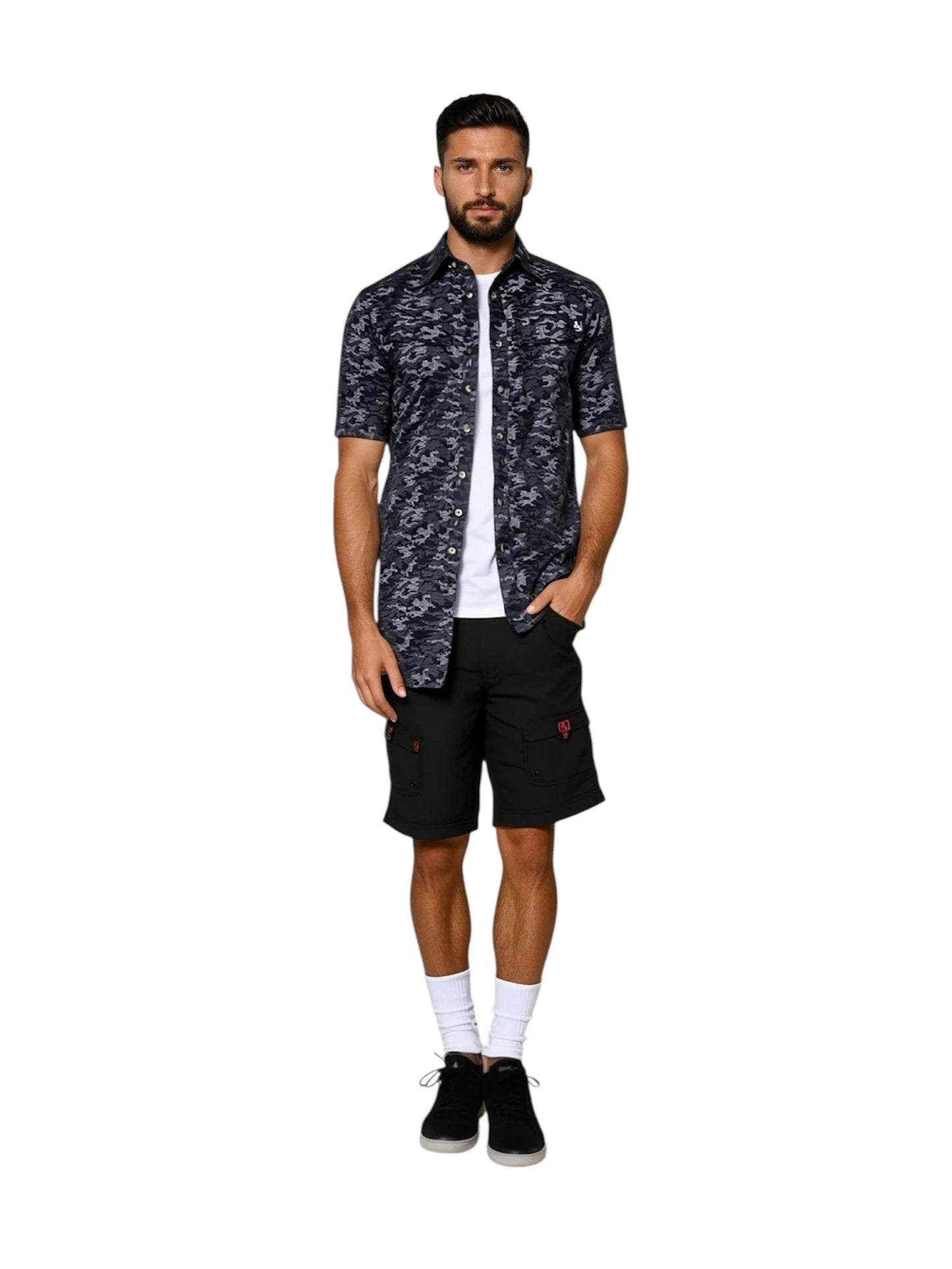 Hook & Tackle Men's Dot Camo UV Vented Fishing Shirt