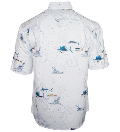 Hook & Tackle Men's Marine Charts UV Vented Fishing Shirt