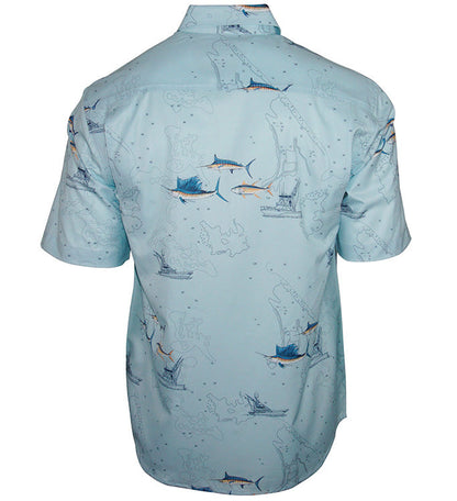 Hook & Tackle Men's Marine Charts UV Vented Fishing Shirt