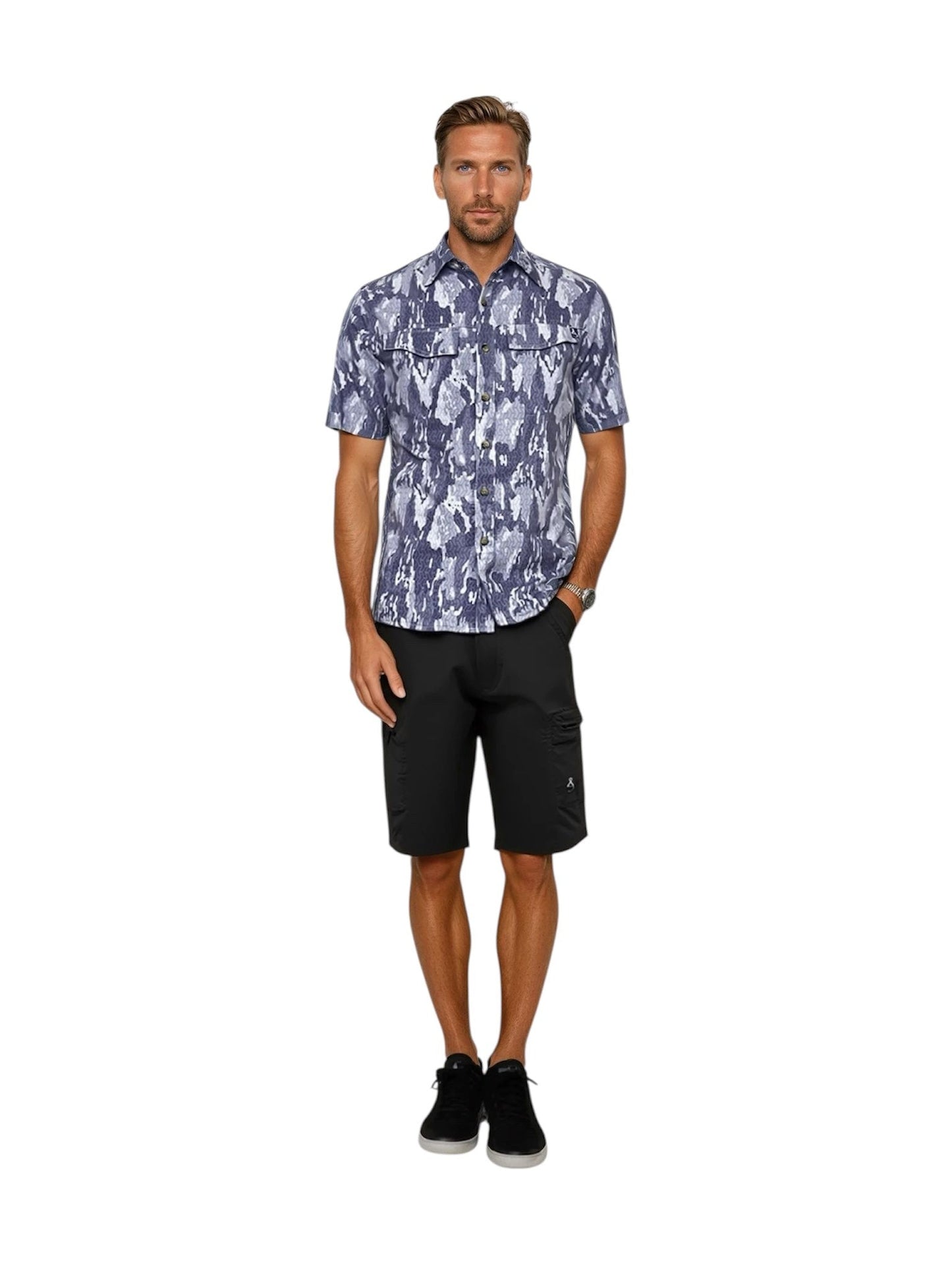 Hook & Tackle Men's Geo Camo UV Vented Fishing Shirt