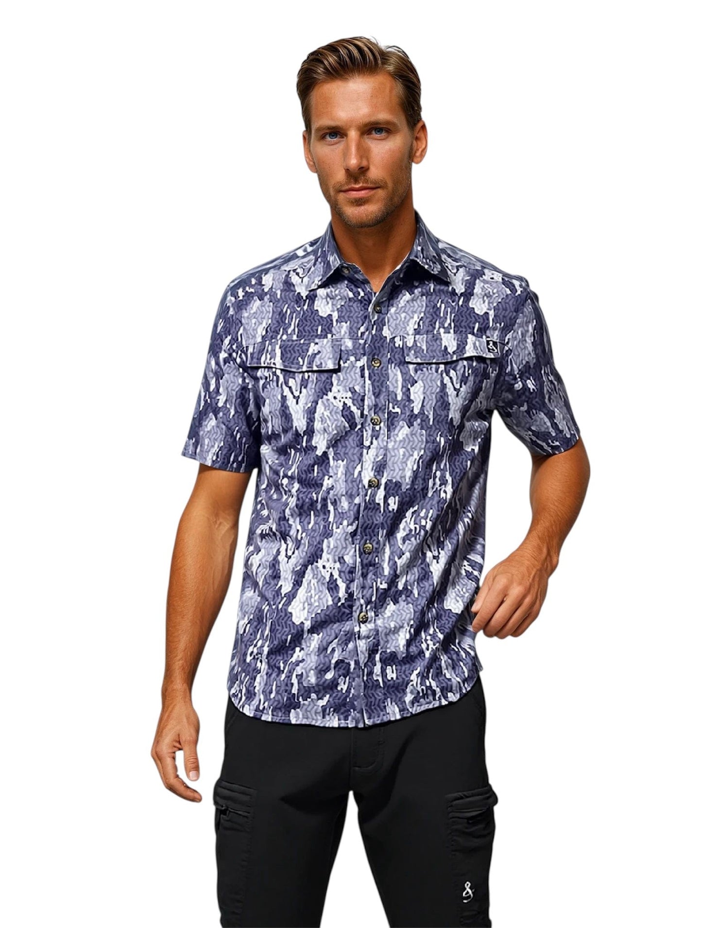 Hook & Tackle Men's Geo Camo UV Vented Fishing Shirt