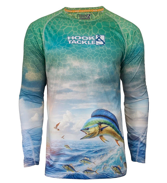 Hook & Tackle Men's Bull Dolphin L/S UV Fishing Shirt