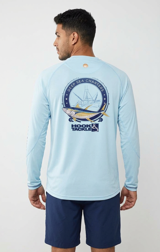 Hook & Tackle Men's Tuna Charters L/S UV Fishing Shirt