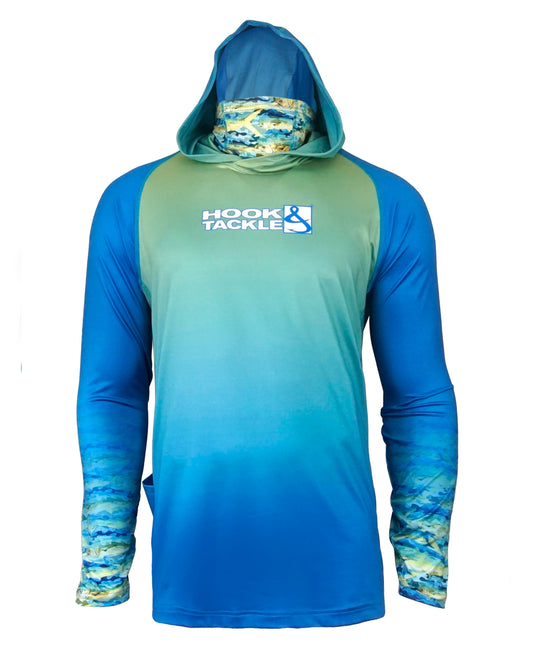 Hook & Tackle Men's Mahi Camo UV Fishing Hoodie Mask L/S