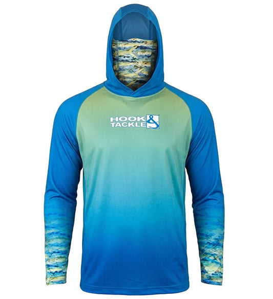 Hook & Tackle Men's Mahi Camo UV Fishing Hoodie Mask L/S