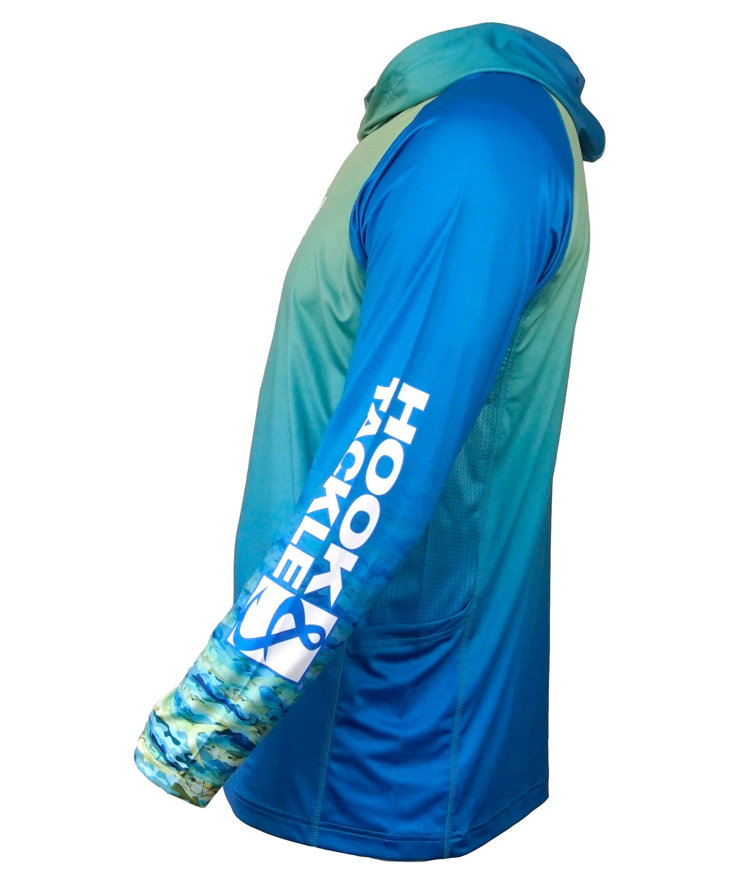 Hook & Tackle Men's Mahi Camo UV Fishing Hoodie Mask L/S