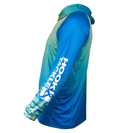 Hook & Tackle Men's Mahi Camo UV Fishing Hoodie Mask L/S