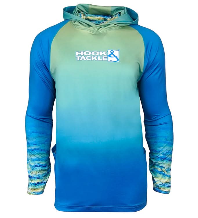 Hook & Tackle Men's Mahi Camo UV Fishing Hoodie Mask L/S