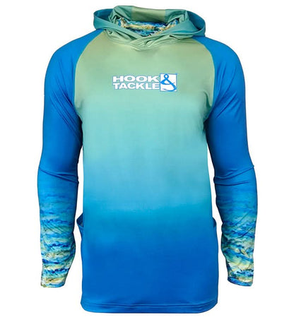 Hook & Tackle Men's Mahi Camo UV Fishing Hoodie Mask L/S