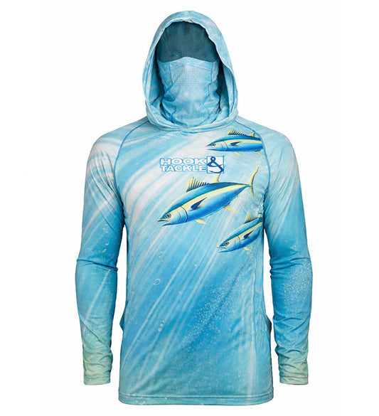 Hook & Tackle Men's Tuna Abyss UV Fishing Hoodie Gaiter L/S