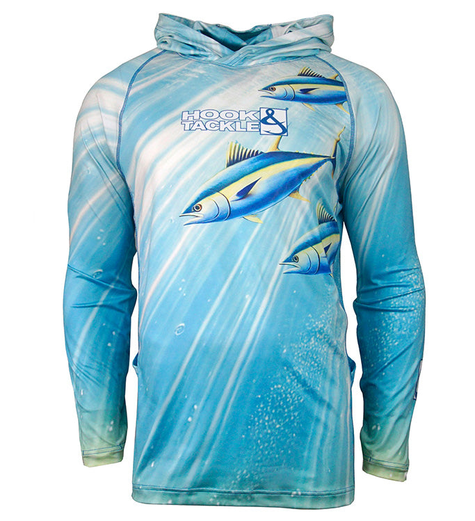 Hook & Tackle Men's Tuna Abyss UV Fishing Hoodie Gaiter L/S
