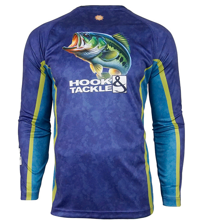 Hook & Tackle Men's Bass Camo L/S UV Fishing Shirt