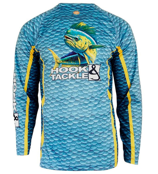 Hook & Tackle Men's Mahi Scales L/S UV Fishing Shirt
