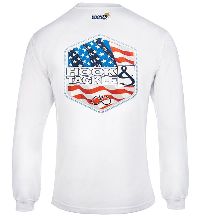 Hook & Tackle Men's Star Spangled L/S UV Fishing T-Shirt