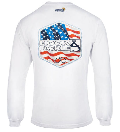 Hook & Tackle Men's Star Spangled L/S UV Fishing T-Shirt