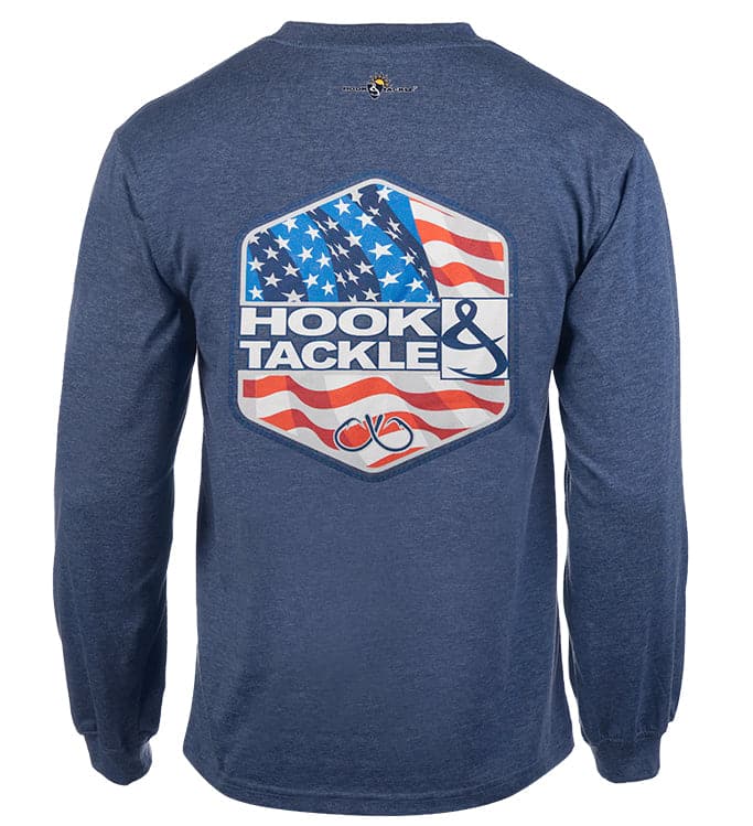 Hook & Tackle Men's Star Spangled L/S UV Fishing T-Shirt