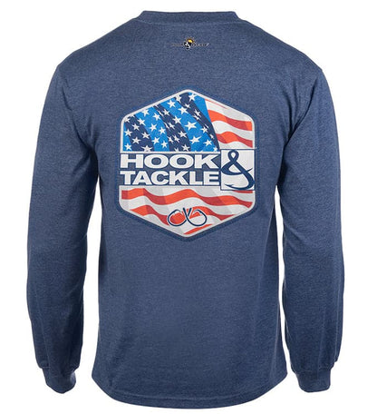 Hook & Tackle Men's Star Spangled L/S UV Fishing T-Shirt