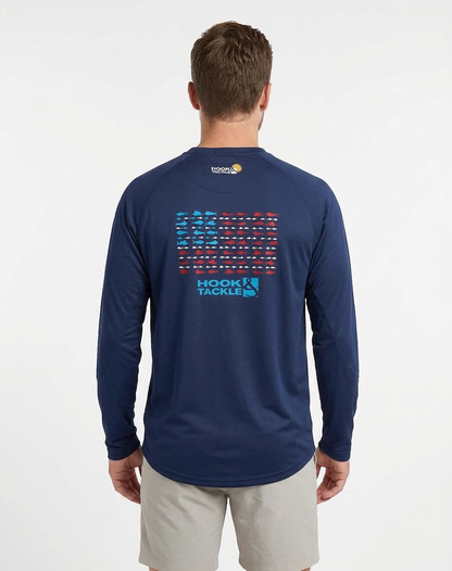 Hook & Tackle Men's American Fish L/S UV Fishing Shirt