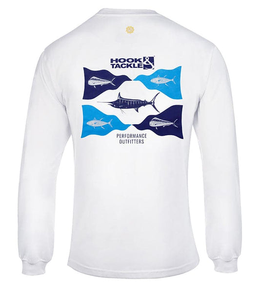 Hook & Tackle Men's Fish Flags L/S UV Fishing T-Shirt
