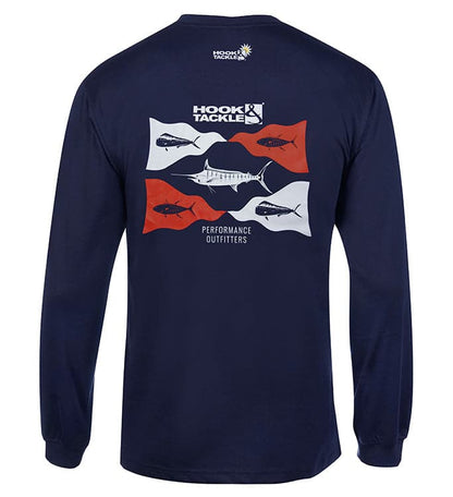 Hook & Tackle Men's Fish Flags L/S UV Fishing T-Shirt