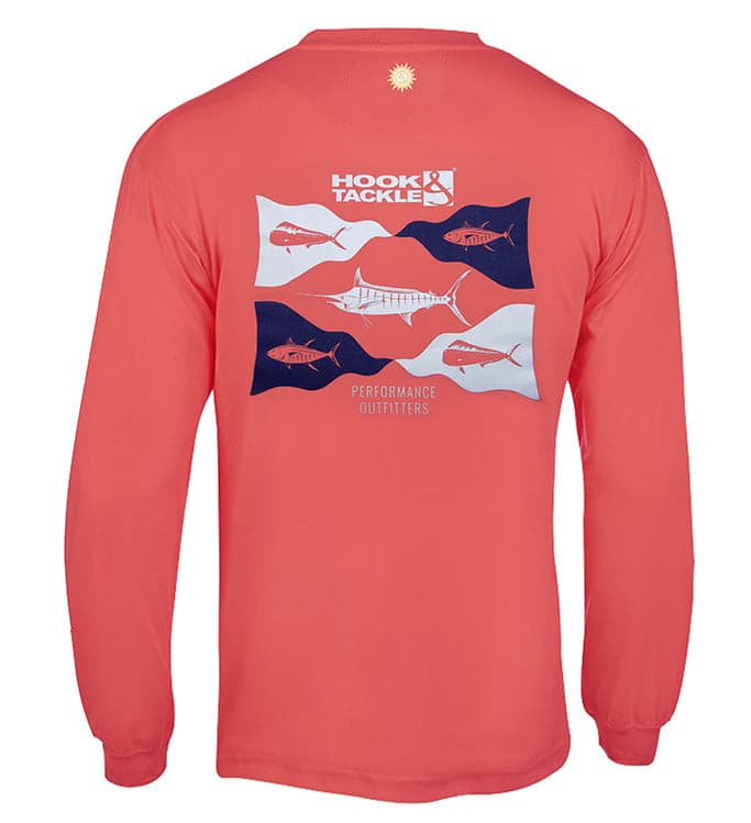 Hook & Tackle Men's Fish Flags L/S UV Fishing T-Shirt