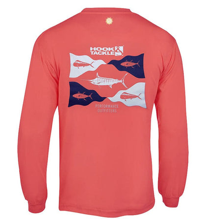 Hook & Tackle Men's Fish Flags L/S UV Fishing T-Shirt