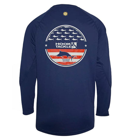 Hook & Tackle Men's Fins & Stripes L/S UV Fishing Shirt