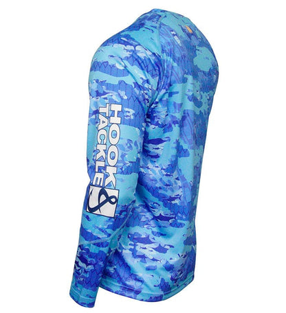 Hook & Tackle Fractal Camo Waves UV Fishing Shirt (8-20)