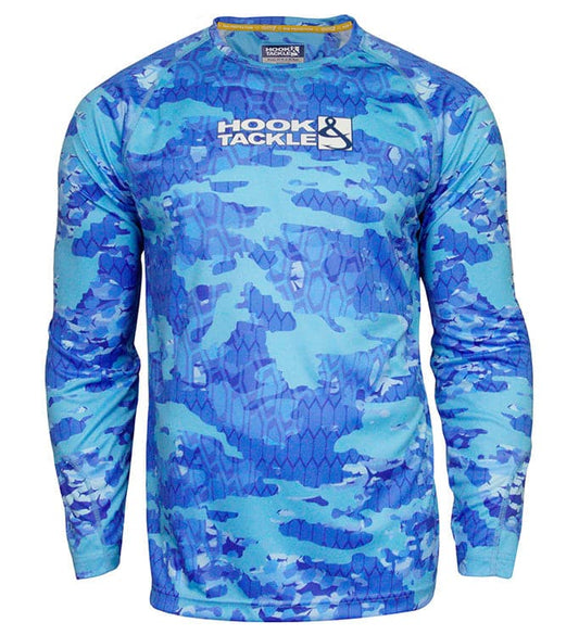 Hook & Tackle Men's Fractal Camo L/S UV Fishing Shirt