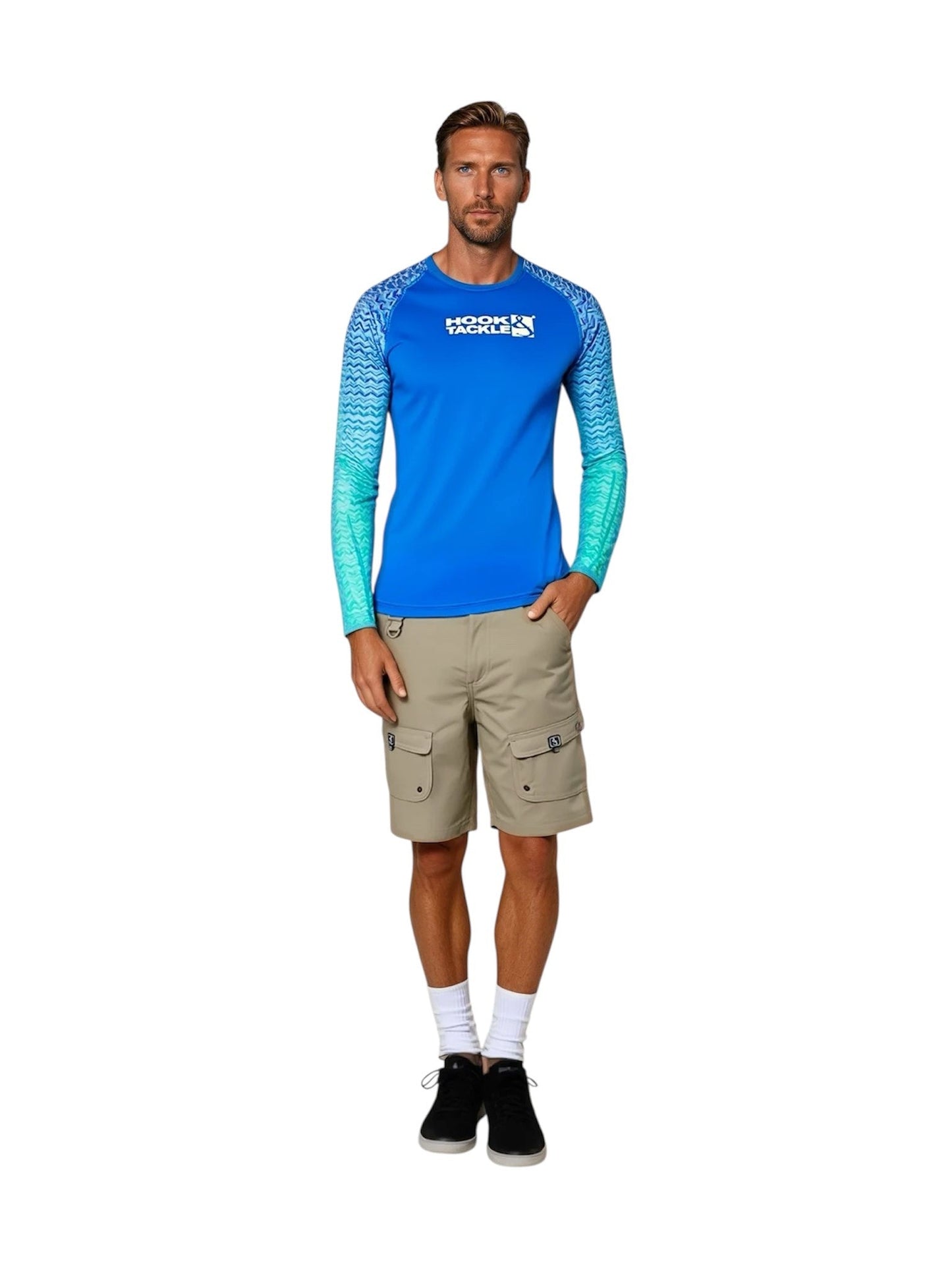 Hook & Tackle Men's Gradient Waves L/S UV Fishing Shirt