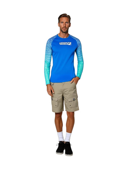 Hook & Tackle Men's Gradient Waves L/S UV Fishing Shirt